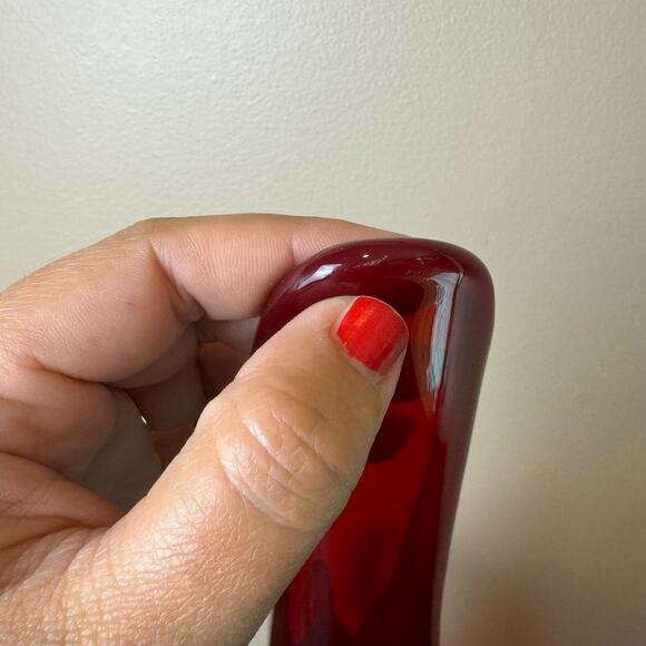 Vintage MCM 60s 70s Ruby Red Swug 17" tall long spout pitcher with handle - Picture 11 of 11